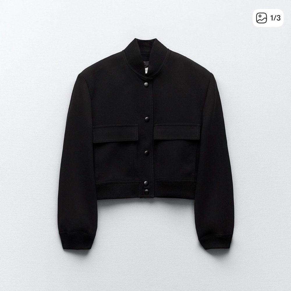 Zara Black Bomber Jacket - NWT